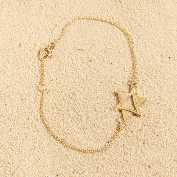 New 14K Gold Star of David Bracelet - Picture 1 of 4